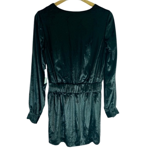 NWT Frame Velvet Dress 2 Mini Wrap Long Sleeve Black Sparkle Whimsigoth Mobwife - Picture 4 of 11